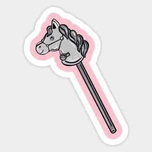 Black And White Horse Stick With Pink Background Sticker